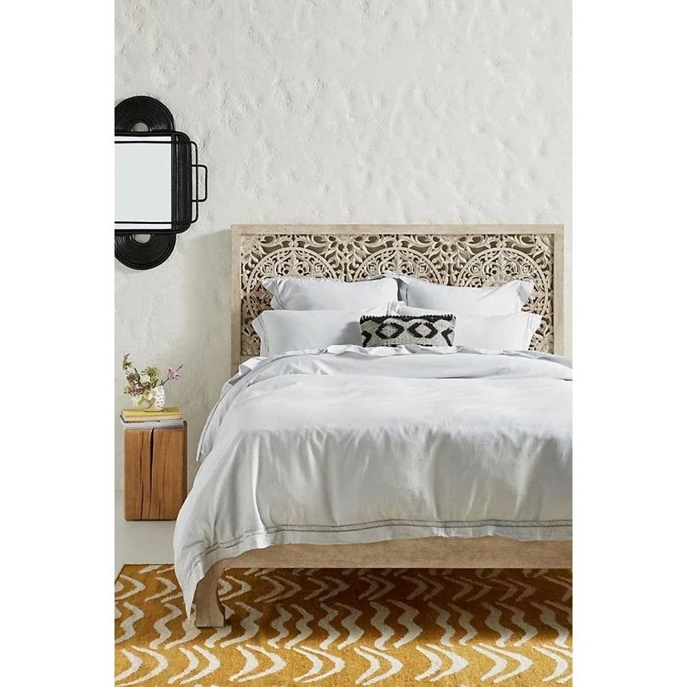 Anthropologie Organic Spa Sateen Duvet Cover Queen